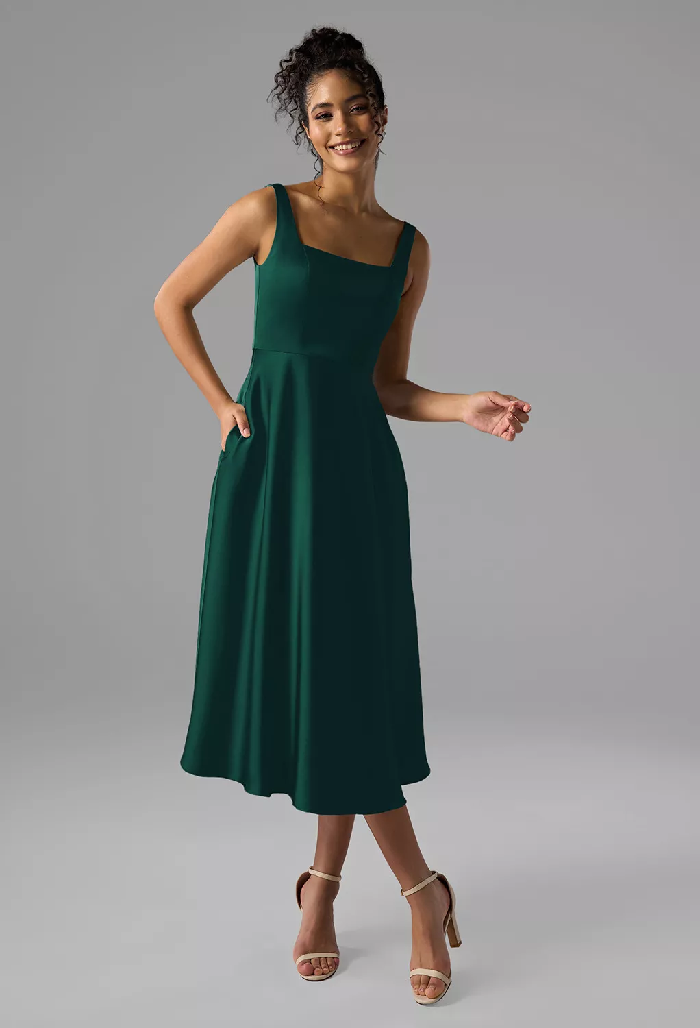 AW Asa Hunter Green  Short Bridesmaid Dresses